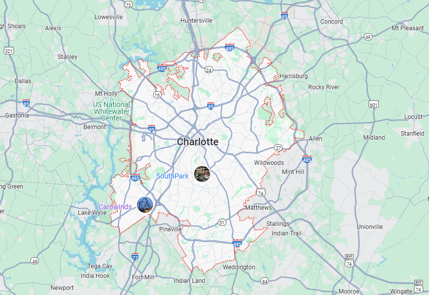 Map of Charlotte, NC